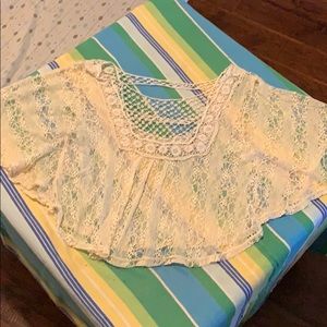 Cream lace crop top